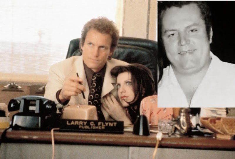 Cadru din filmul People vs larry flint versus Larry Flint real